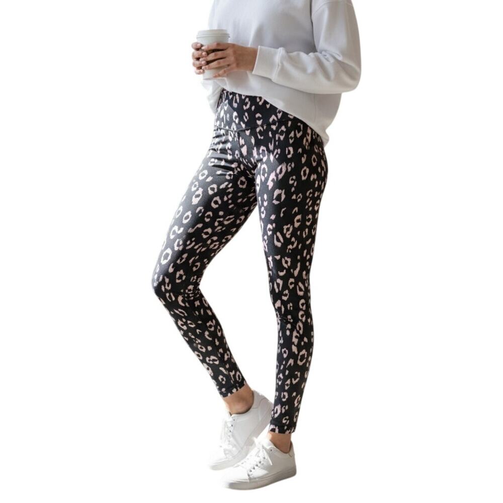 ✨ STRUT THIS Pink Leopard High Rise Leggings XL EUC Barbiecore 🐆 - Picture 6 of 6